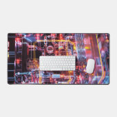 Fantasy Electro Neon Glass Laptop Digitale Kunst Bureaumat (Keyboard & Muis)