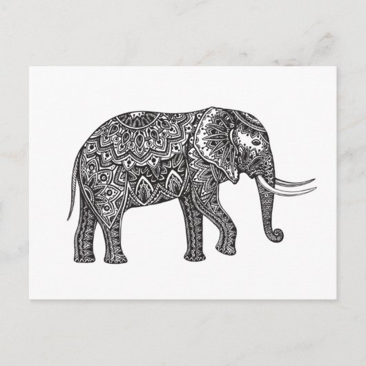 Fantasy Elephant Doodle Briefkaart (Voorkant)