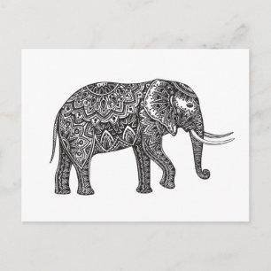 Fantasy Elephant Doodle Briefkaart