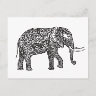 Fantasy Elephant Doodle Briefkaart