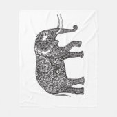 Fantasy Elephant Doodle Fleece Deken (Voorkant)