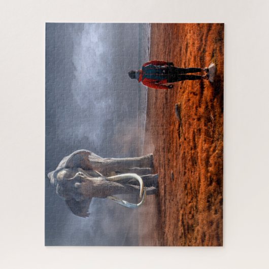 Fantasy Elephant en Man Legpuzzel (Verticaal)