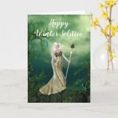 Fantasy Elf met een Kaart van de Wintersolstice (Gele Bloem)