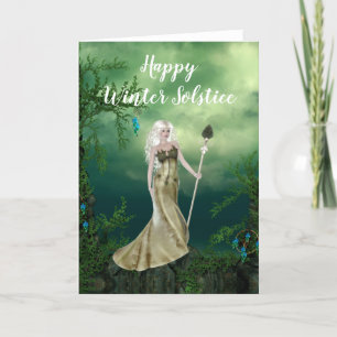 Fantasy Elf met een Kaart van de Wintersolstice