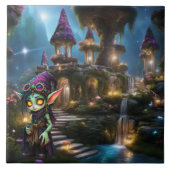 Fantasy Elf wereld Tegeltje (Voorkant)