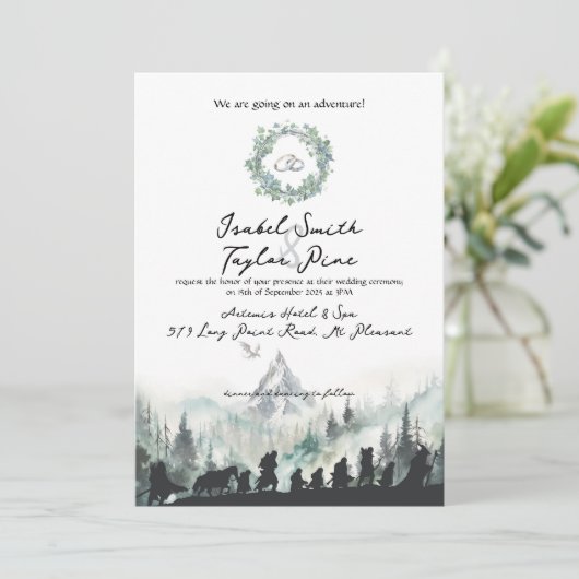 Fantasy Elvish Wedding Invitation (Debout devant)