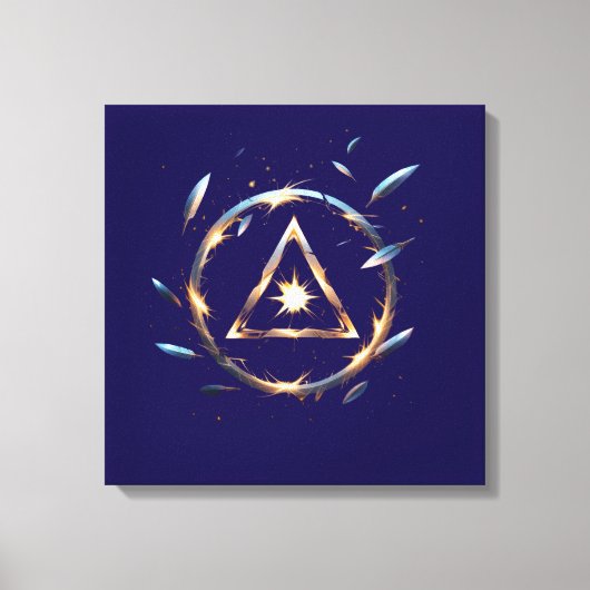 Fantasy Emblem with Floating Blades – Magical Ener Canvas Afdruk (Voorkant)