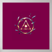 Fantasy Emblem with Floating Blades – Magical Ener Poster (Voorkant)