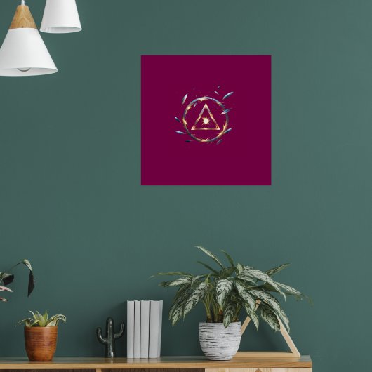 Fantasy Emblem with Floating Blades – Magical Ener Poster (Woonkamer 1)