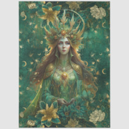 Fantasy Emerald Forest Queen Decoupage Tissuepapier