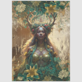 Fantasy Emerald Forest Queen Decoupage Tissuepapier