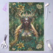 Fantasy Emerald Forest Queen Decoupage Tissuepapier (Craft)