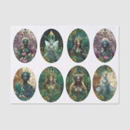 Fantasy Emerald Queens of the Forest Decoupage Tissuepapier