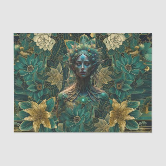 Fantasy Emerald Queens of the Forest Decoupage Tissuepapier (Voorkant)