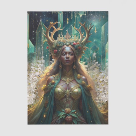 Fantasy Emerald Queens of the Forest Decoupage Tissuepapier (Voorkant)