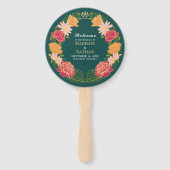 Fantasy Enchanted Floral Garden Huwelijksprogramma Handwaaier (Voorkant)