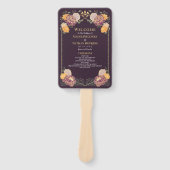Fantasy Enchanted Floral Garden Huwelijksprogramma Handwaaier (Voorkant)