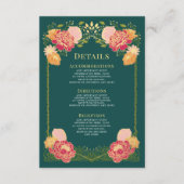 Fantasy Enchanted Floral Garden Wedding Details Informatiekaartje (Voorkant)