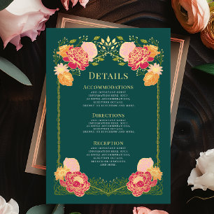 Fantasy Enchanted Floral Garden Wedding Details Informatiekaartje