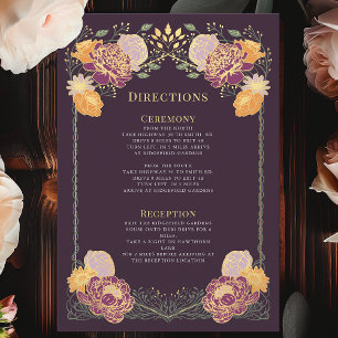 Fantasy Enchanted Floral Garden Wedding Routebesch Informatiekaartje