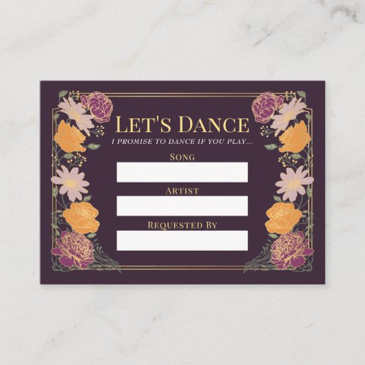 Fantasy Enchanted Garden Trouwlied Verzoek Informatiekaartje (Voorkant)