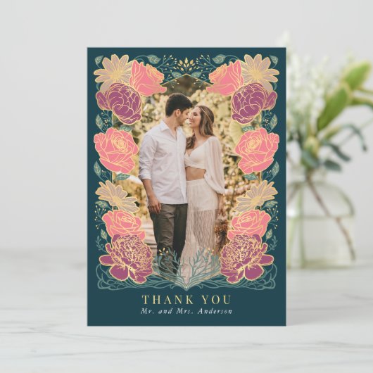 Fantasy Enchanted Garden Wedding Dank je wel kaart (Staand voorkant)