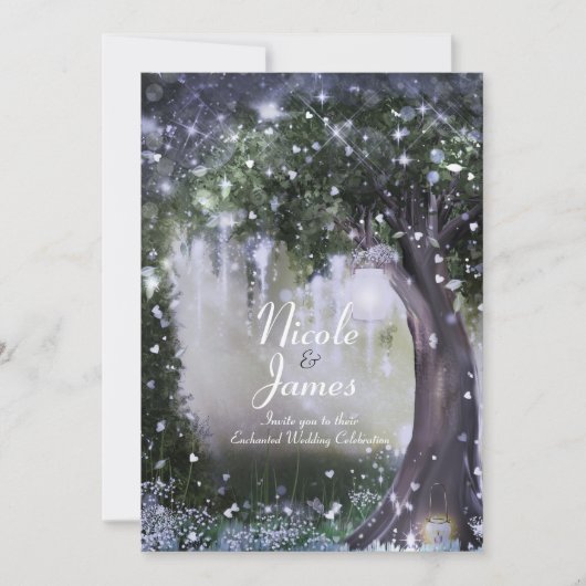 Fantasy Enchanted Lavender Love Forest Wedding Kaart (Voorkant)