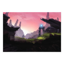 Fantasy epische vallei print. foto afdruk
