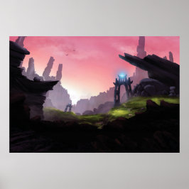 Fantasy epische vallei print. poster