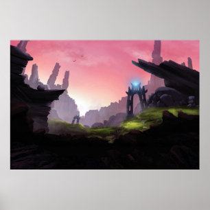 Fantasy epische vallei print. poster