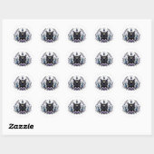 Fantasy Esoteric Crystal Black Cat Ronde Sticker (Vel)