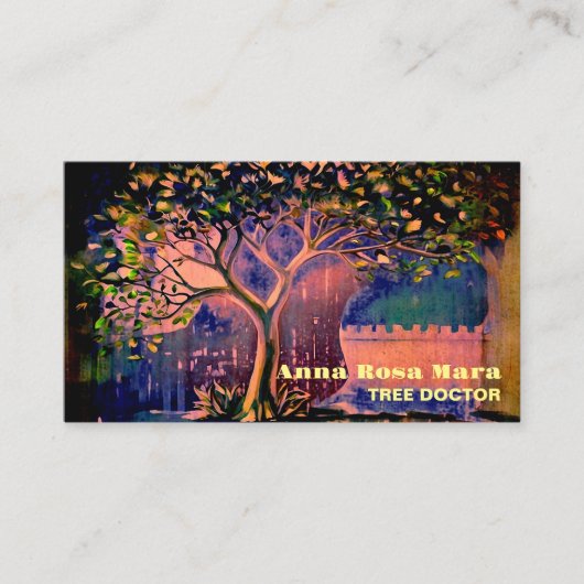*~* Fantasy Etherische QR TREE AP82 Visitekaartje (Voorkant)
