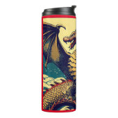 Fantasy Europese draak - houtsnede 1 Thermosbeker (Gedraaid links)