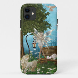 Fantasy Faerie in de tuin van de eenhoorn iPhone 11 Hoesje