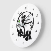Fantasy Fairy Dansend Black White Silhouette Grote Klok (Hoek)