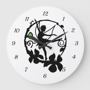 Fantasy Fairy Dansend Black White Silhouette Grote Klok