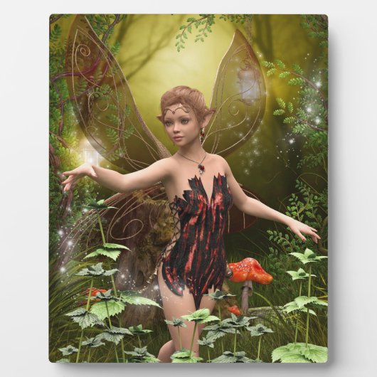Fantasy Fairy in Red Plaque Fotoplaat (Voorkant)