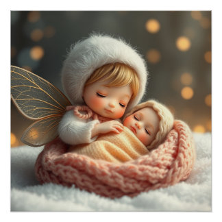 Fantasy Fairy Moeder en Baby Kunst Perfect Poster