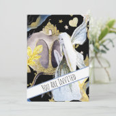 ** Fantasy Fairy Pumpkin Baby shower Uitnodiging (Staand voorkant)