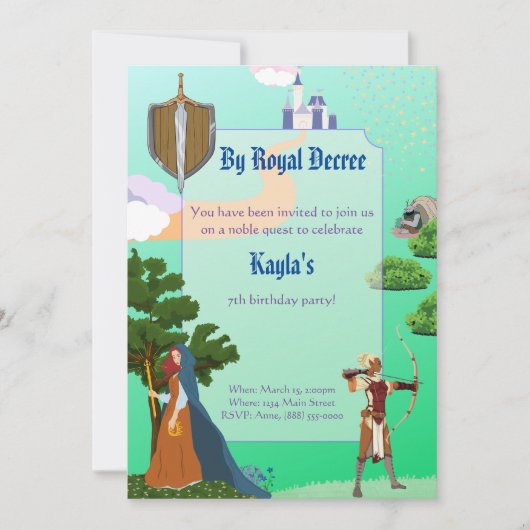 Fantasy Fairy Tale Birthday Uitnodiging (Voorkant)