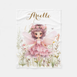 Fantasy Fairy wilde bloem pastel  Fleece Deken