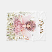 Fantasy Fairy wildflower pastel Fleece Deken (Voorkant (Horizontaal))