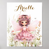 Fantasy Fairy wildflower pastel Poster (Voorkant)