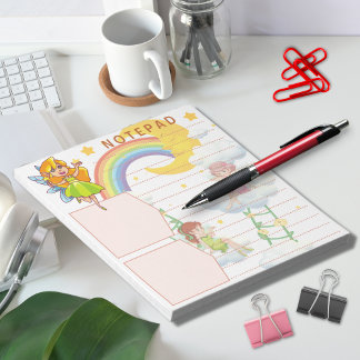 Fantasy Feeën Regenboog Maan Sterren Wolken Thema Notitieblok