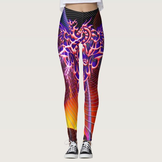 Fantasy Fire Breading Dragon Leggings (Voorkant)