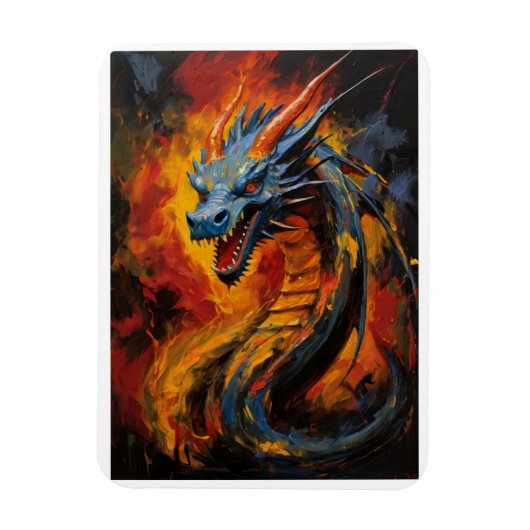 Fantasy Fire Breathing Dragon Magneet (Verticaal)