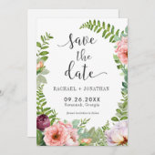 Fantasy Floral Boho Wedding Save the Date Kaart (Voorkant / Achterkant)