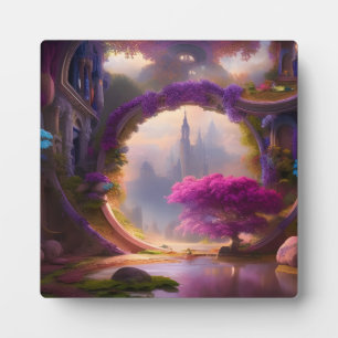 Fantasy floral courtyard roze boom fotoplaat