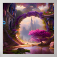 Fantasy floral courtyard roze boom