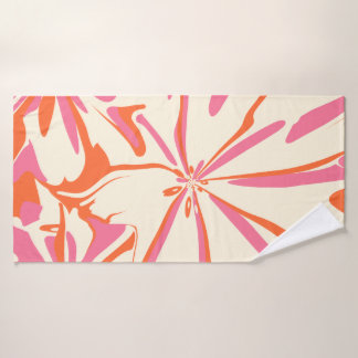 Fantasy Floral - Roze, Oranje en crème Bad Handdoek